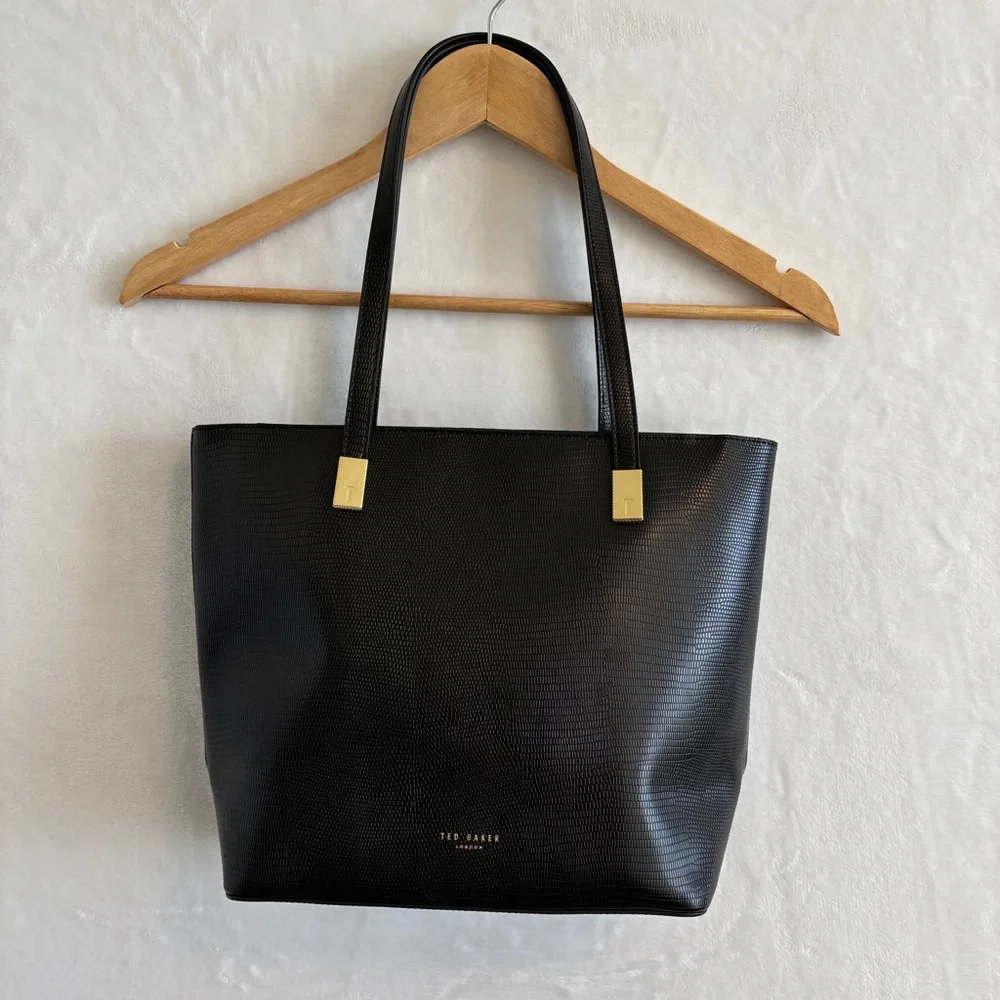 Ted Baker Black leather pebble‎ Textured Delma shopper Tote Bag